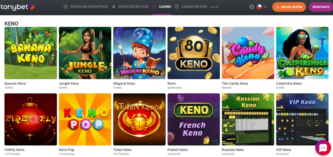 keno casinos online tipos