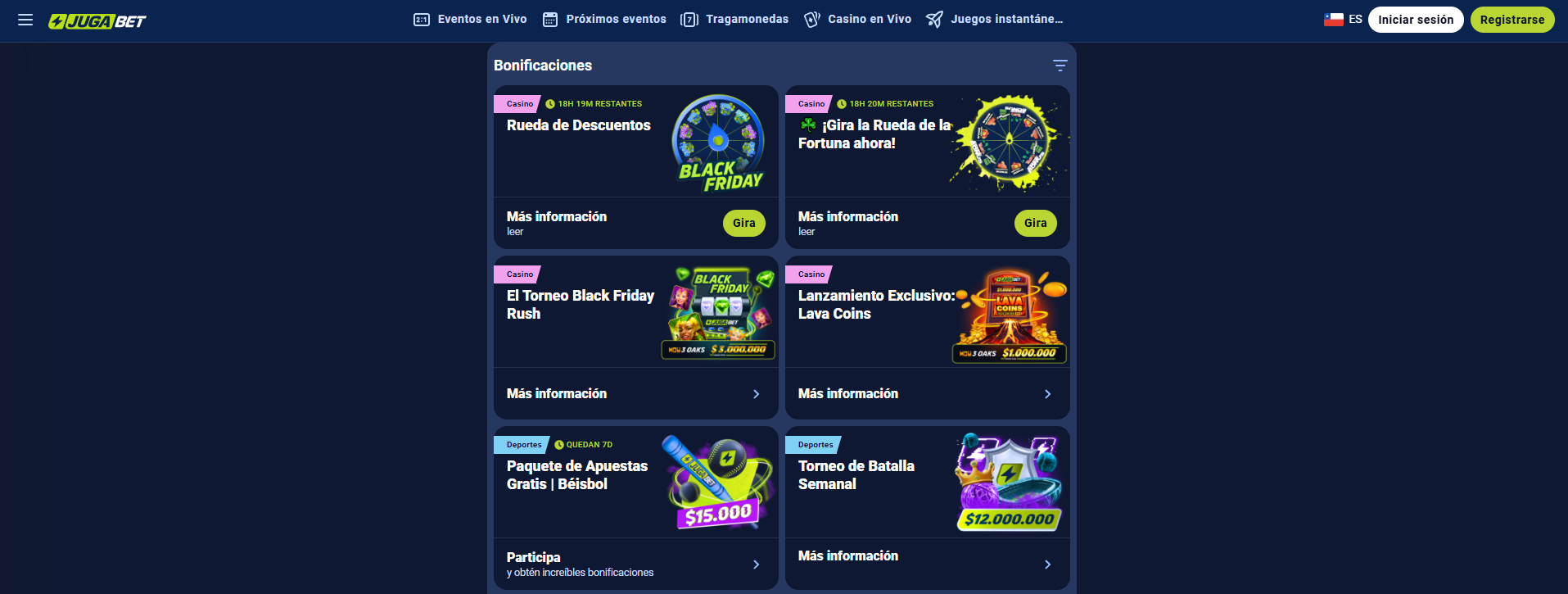 Ofertas y promociones Jugabet