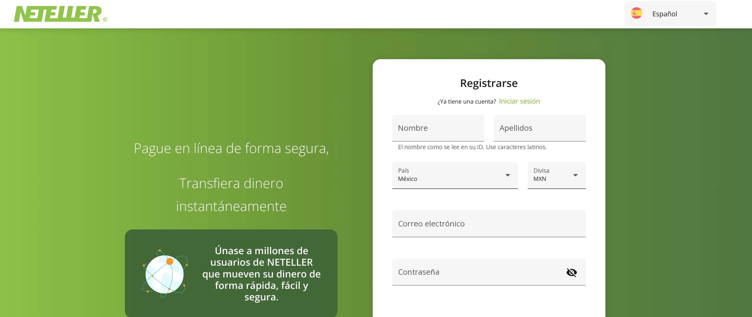 Neteller registro