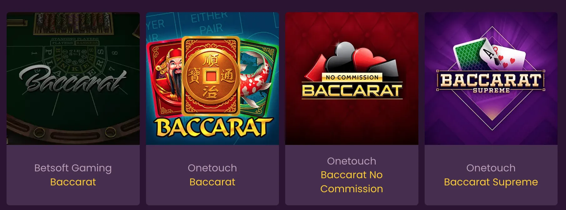 Baccarat juegos Bizzo