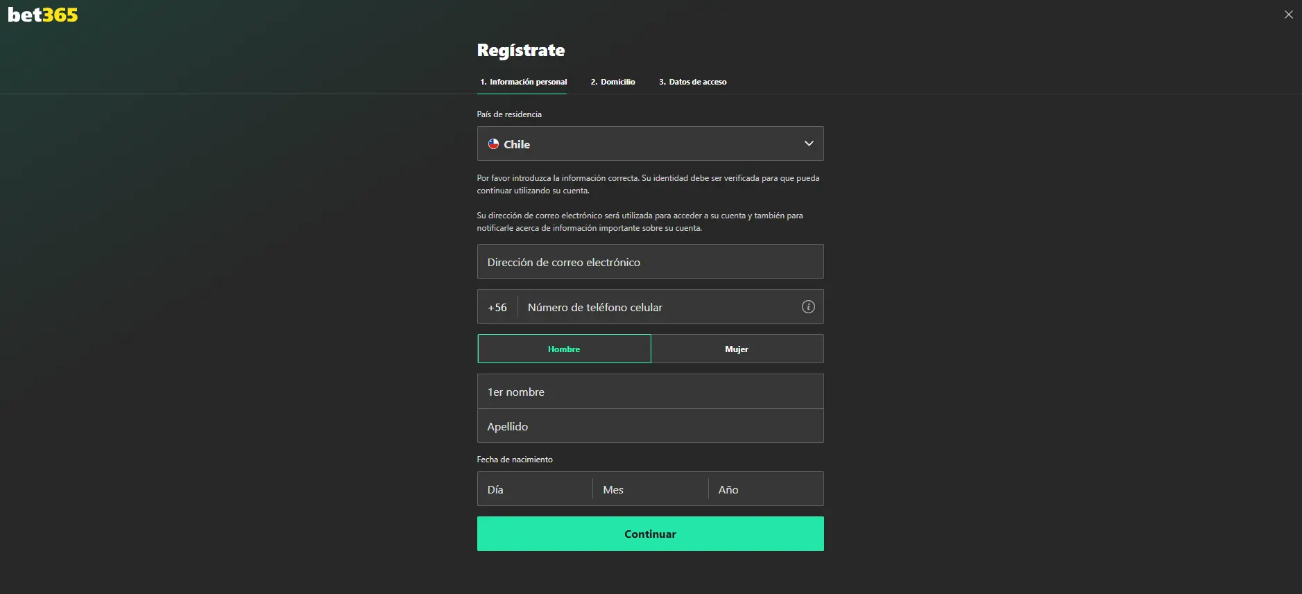 Bet365 registro